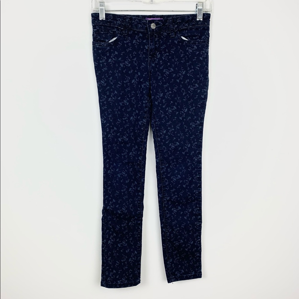 Old Navy Kids Blue Floral Print Super Skinny Jeans